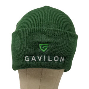 Gavilon Men's Beanie Hat Cap Green OSFA Embroidered Logo Acrylic